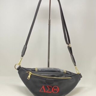 Black fanny pack/crossbody with Red DST symbols