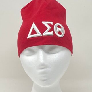 Red Scully Hat with White DST Symbols